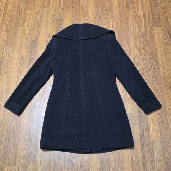Lyse Spenard Wool Cashmere Black Asymmetrical Peacoat Women’s Small Classic A81 - Picture 10 of 11